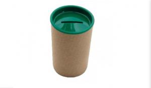 Cofre papelão tampa plastica colorida  Redondo 6cm diâmetro 10cm altura 4x0   